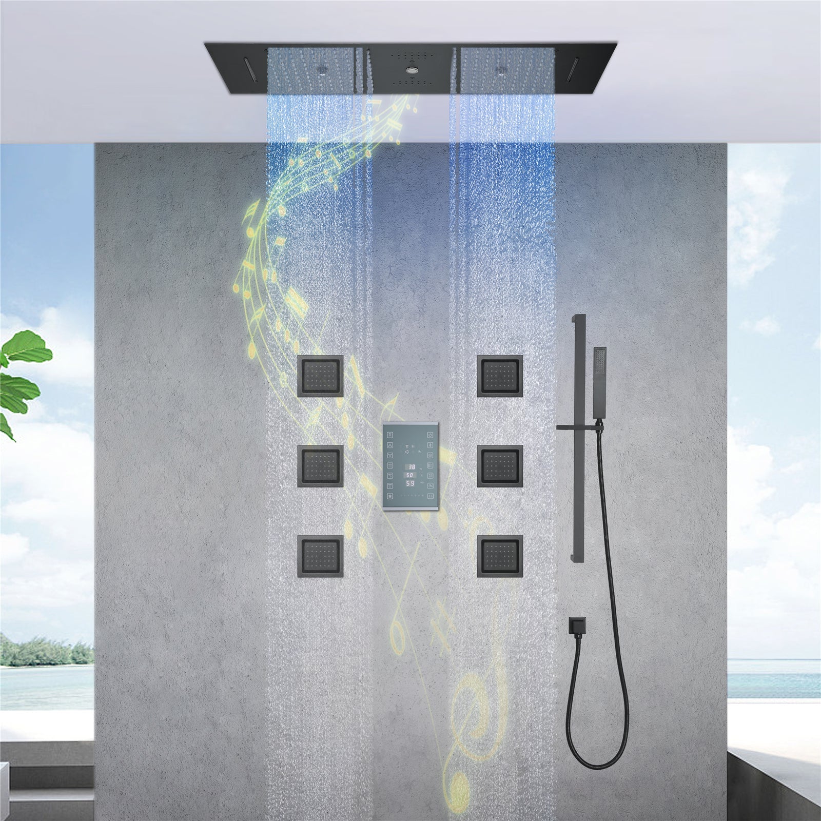 AVALANCHE|36IN COMPLETE SHOWER SYSTEM 6 FUNCTIONS DIGITAL VALVE