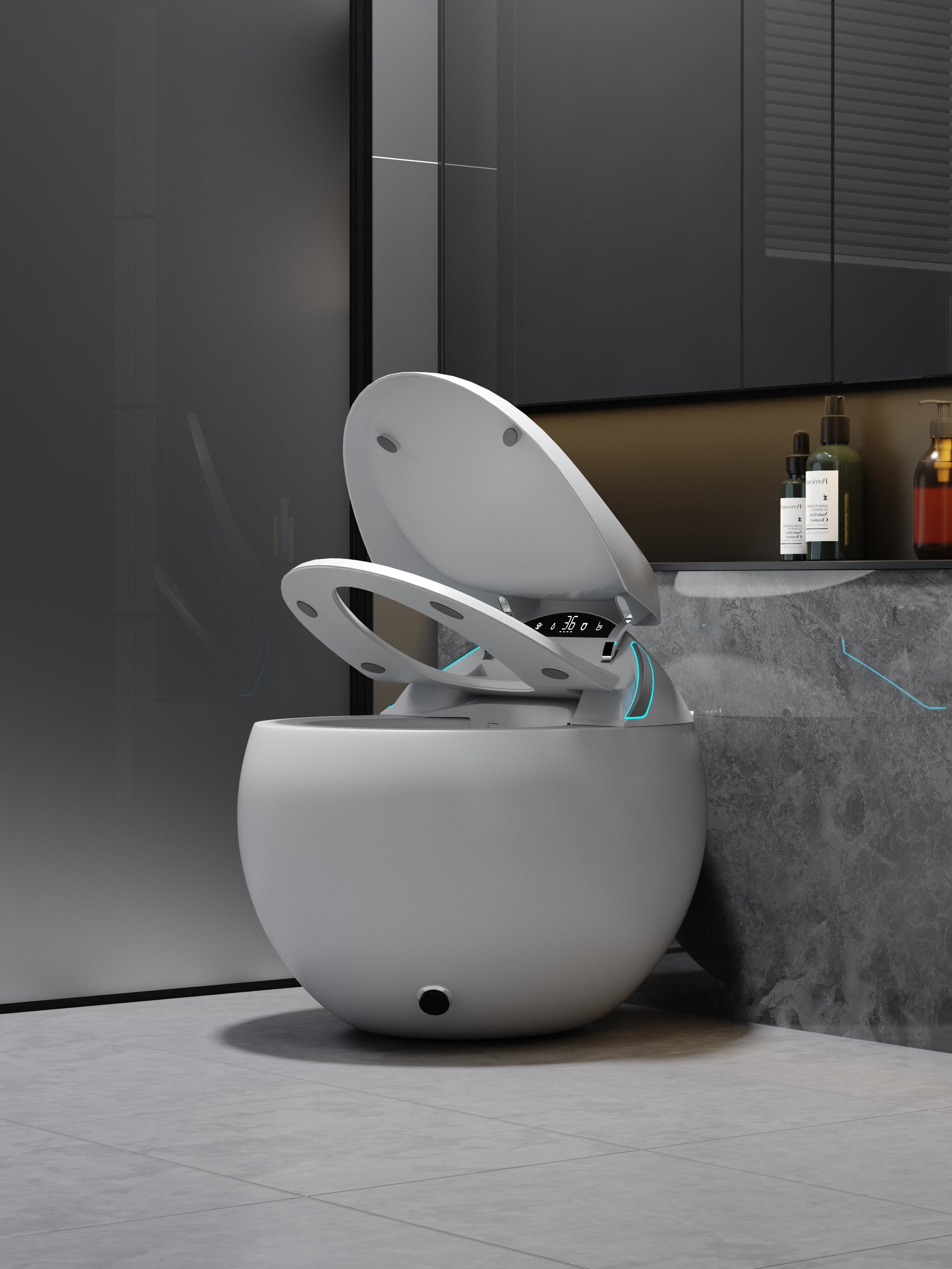 SLT9| One-piece Smart Toilet Round shaped fully automatics  luxury smart toilet