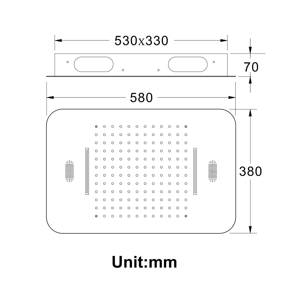 23" inch Complete Luxury  Thermostatic Shower System Rose Gold Finish , LED Lights 2 Speakers Bluetooth, Rain & Waterfall Functions 6 Body Jets Massage