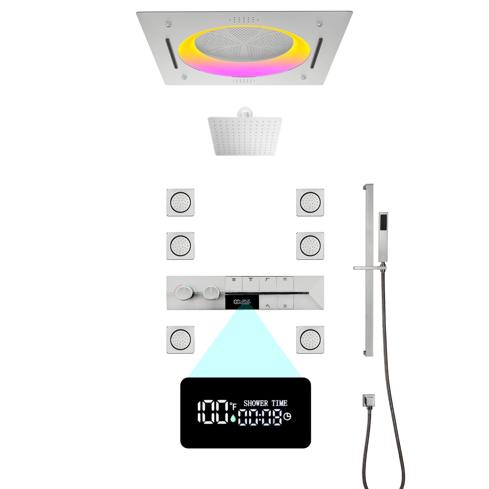 CANARY|22"COMPLETE SHOWER SYSTEM LED MUSIC SHOWER SYSTEM WITH BODY JETS