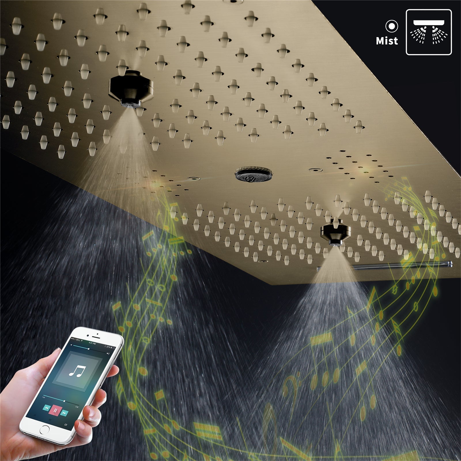 AVALANCHE|36IN COMPLETE SHOWER SYSTEM 6 FUNCTIONS DIGITAL VALVE