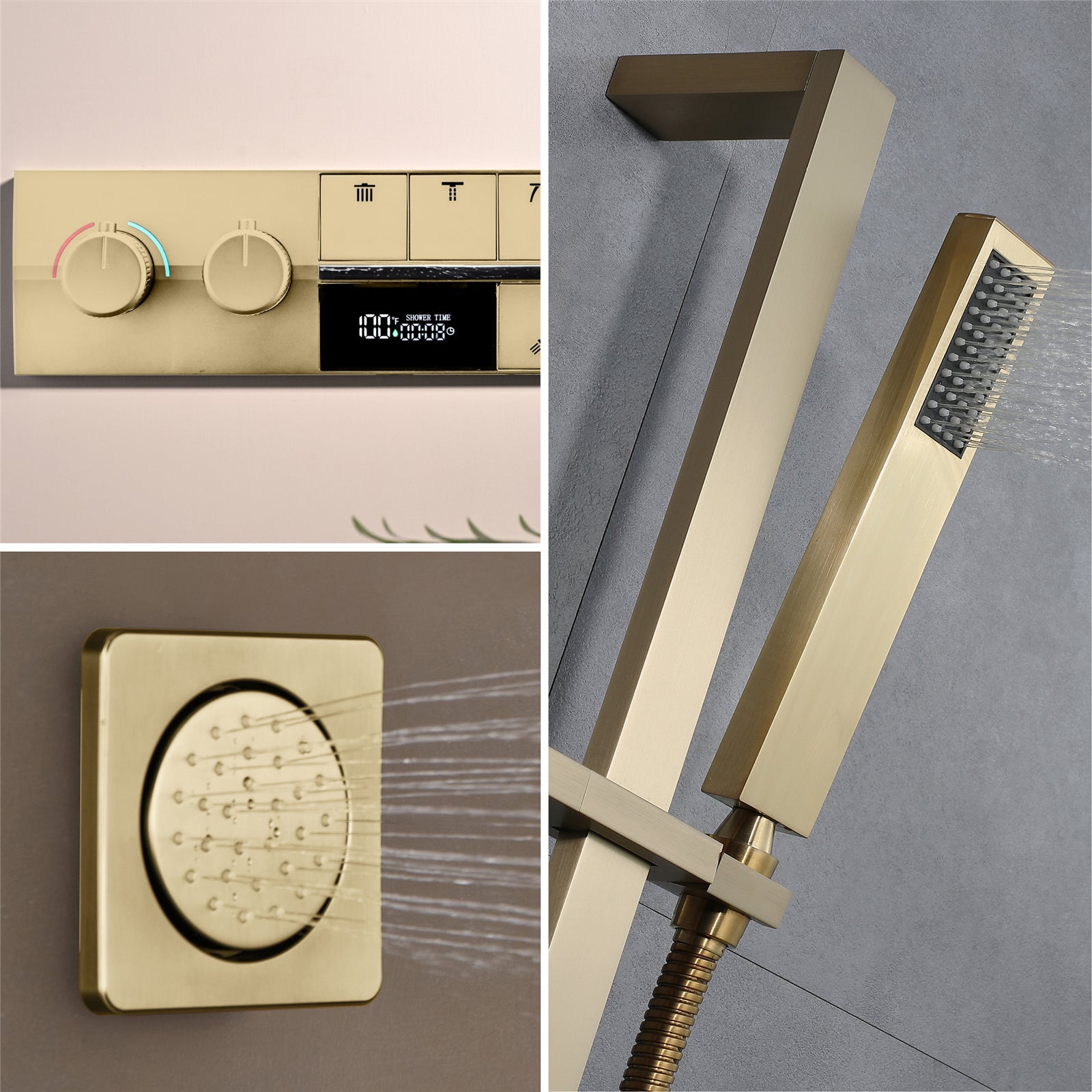 CANARY|22"COMPLETE SHOWER SYSTEM LED MUSIC SHOWER SYSTEM WITH BODY JETS