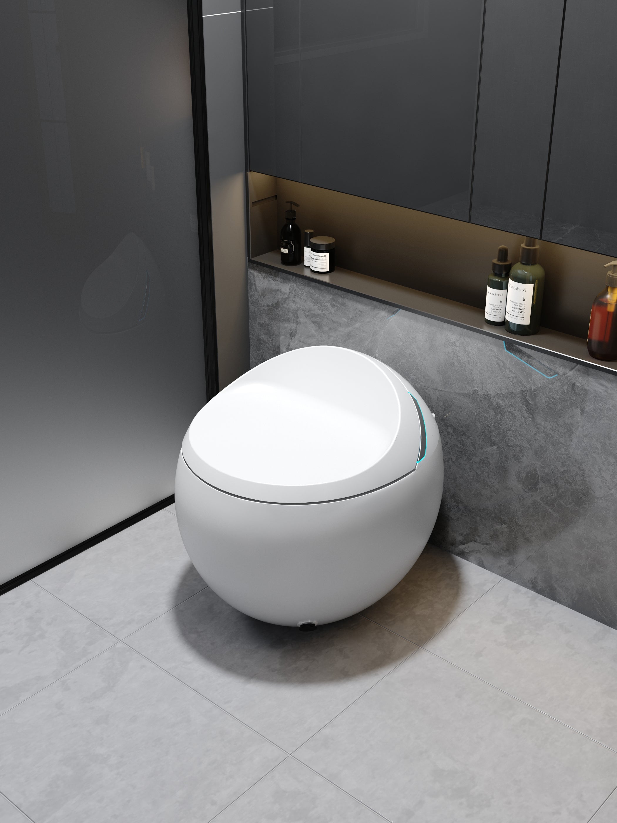 SLT9| One-piece Smart Toilet Round shaped fully automatics  luxury smart toilet