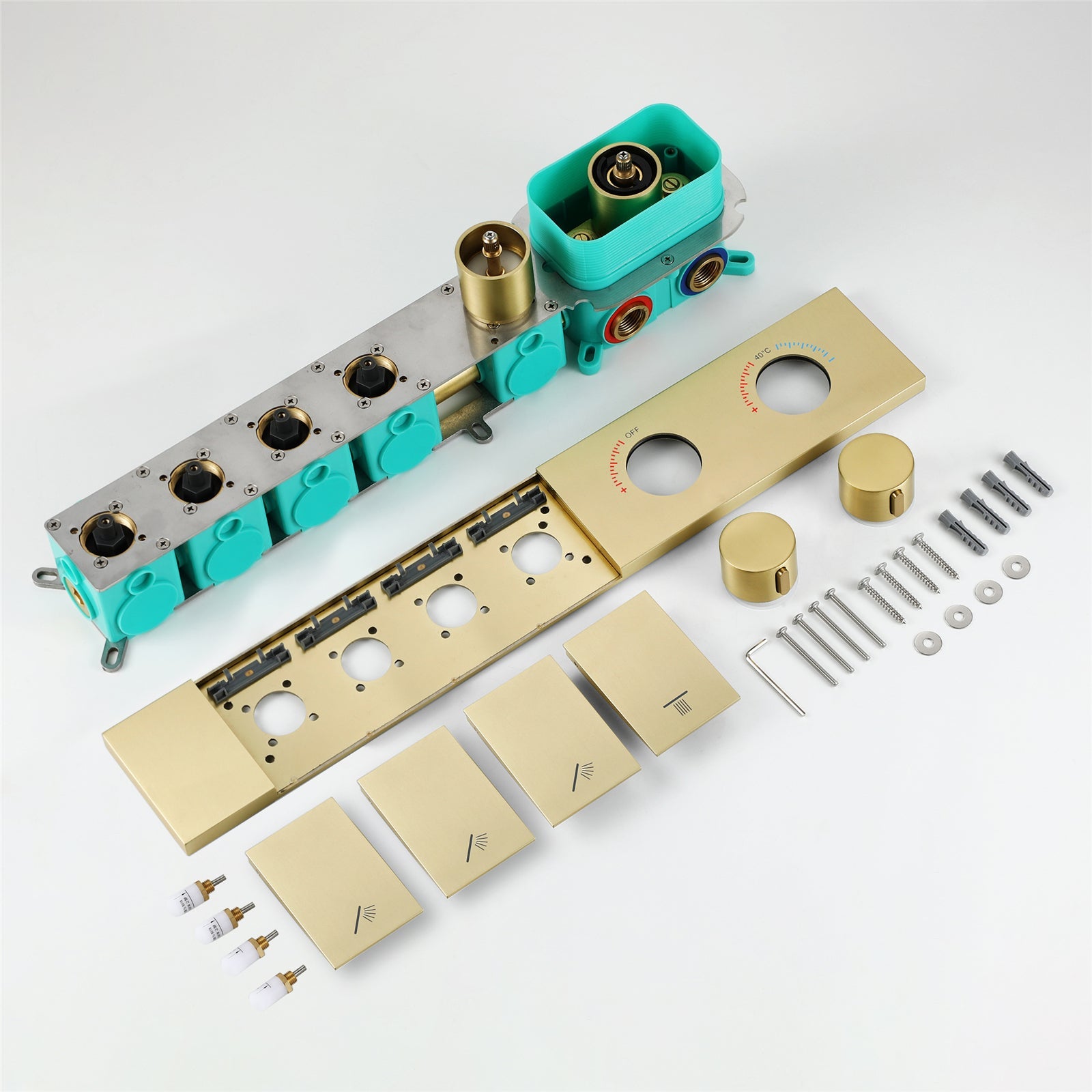 CAVANA|24IN COMPLETE LED SHOWER SYSTEM RAINFALL MIST SPRAY AND WATERFALL SHOWER SET