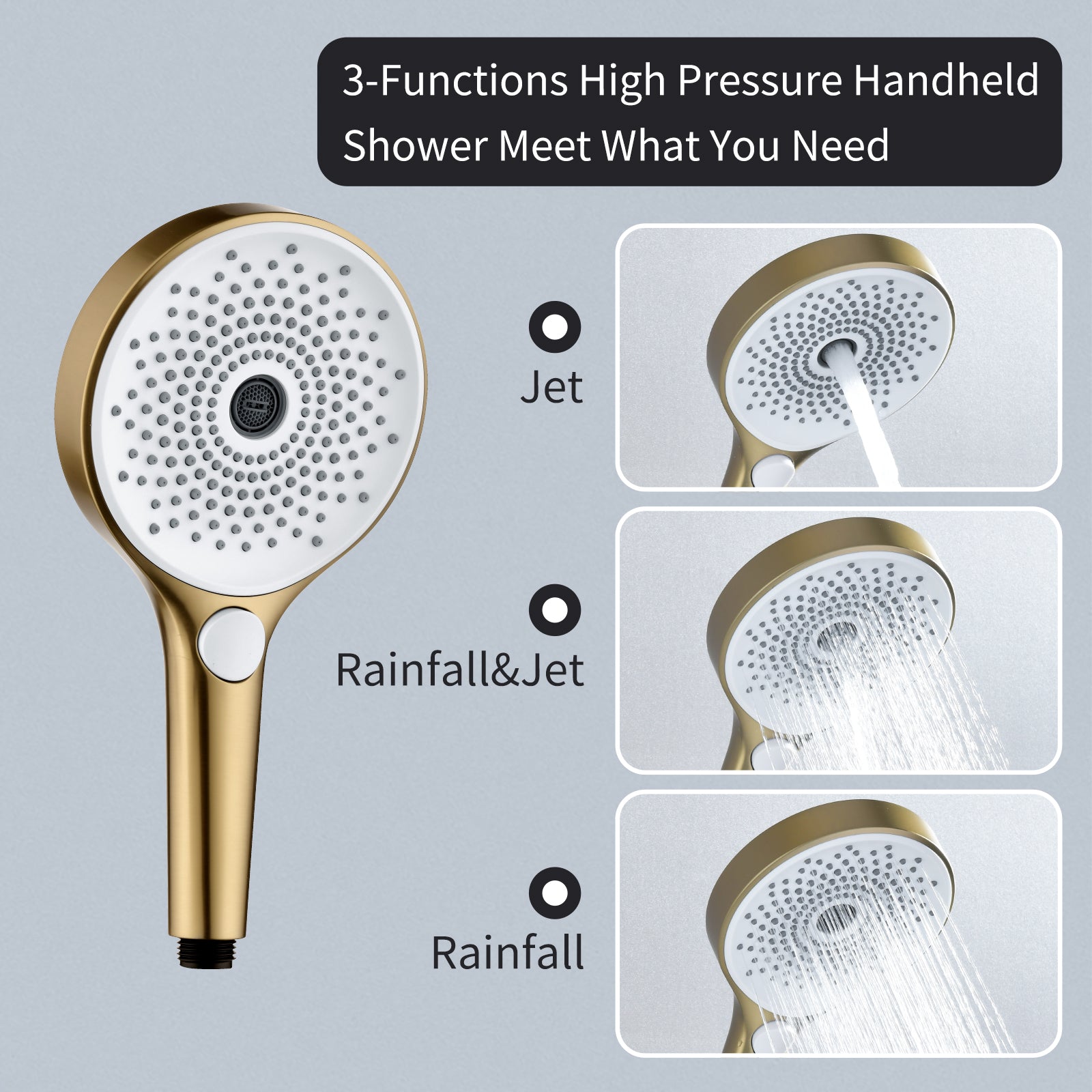 CAVANA|24IN COMPLETE LED SHOWER SYSTEM RAINFALL MIST SPRAY AND WATERFALL SHOWER SET