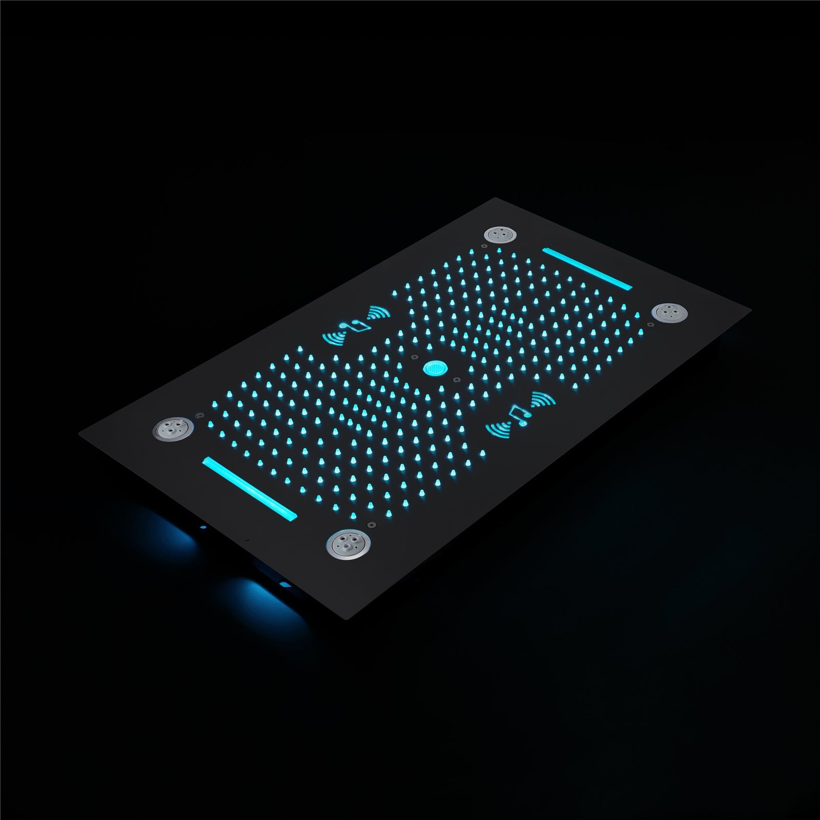 HAVASU| 28" COMLETE LED MUSIC  SHOWER SYSTEM RAINFALL WATERFALL 6 BODY JETS SHOWER SET