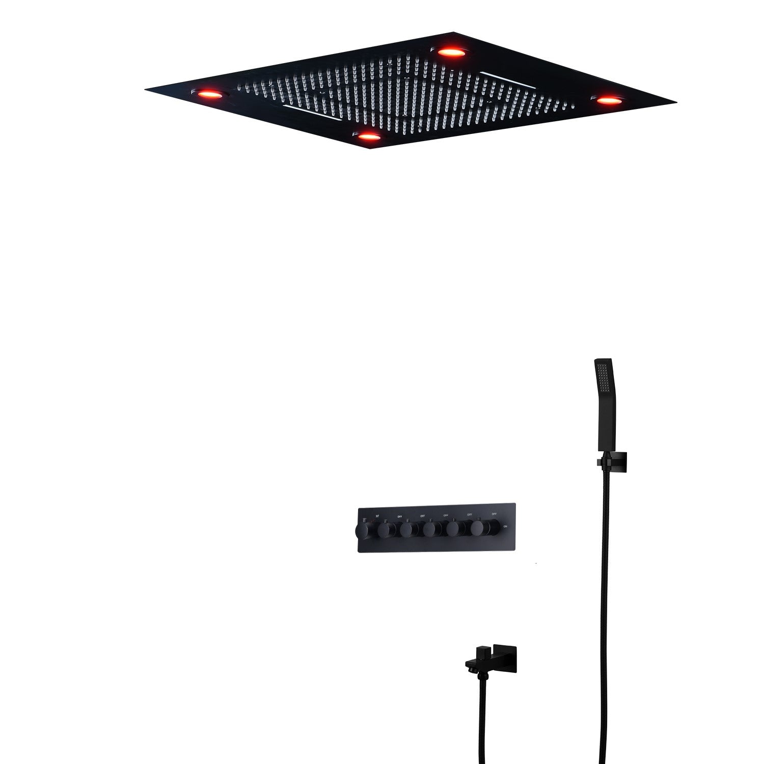 ASPEN 31" Complete Luxury LED Music Shower Set Rain Waterfall Mist Spray Functions