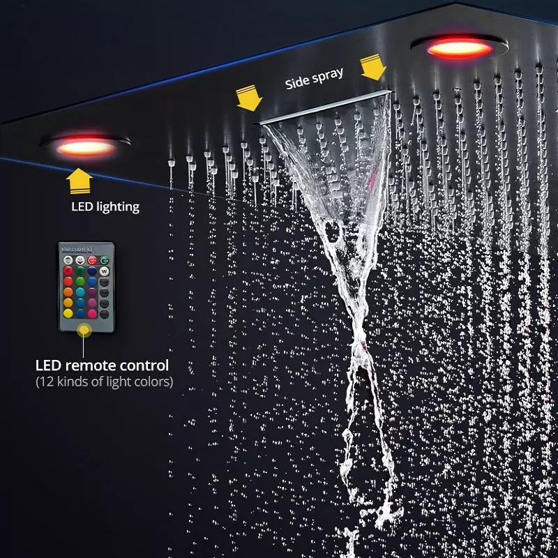 ASPEN 31" Complete Luxury LED Music Shower Set Rain Waterfall Mist Spray Functions