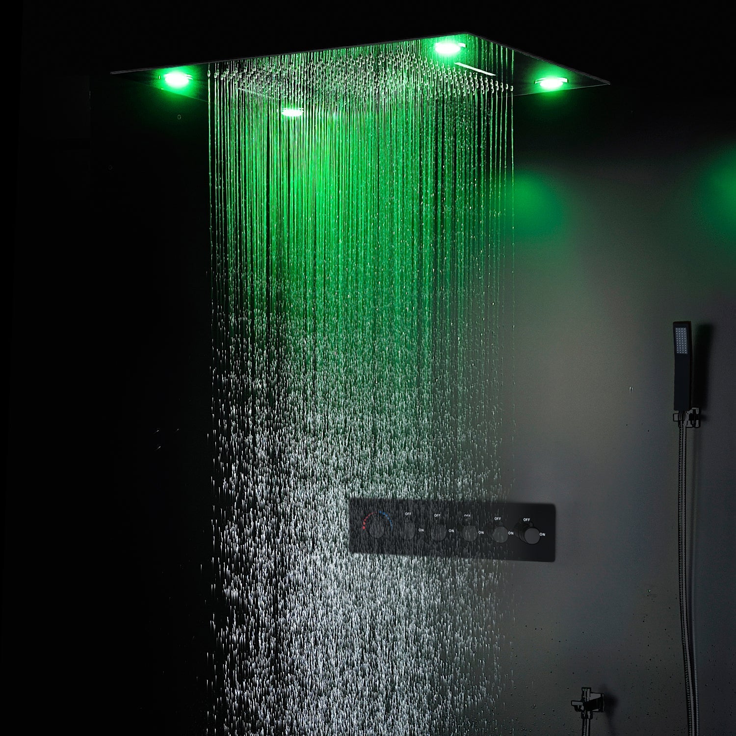 ASPEN 31" Complete Luxury LED Music Shower Set Rain Waterfall Mist Spray Functions