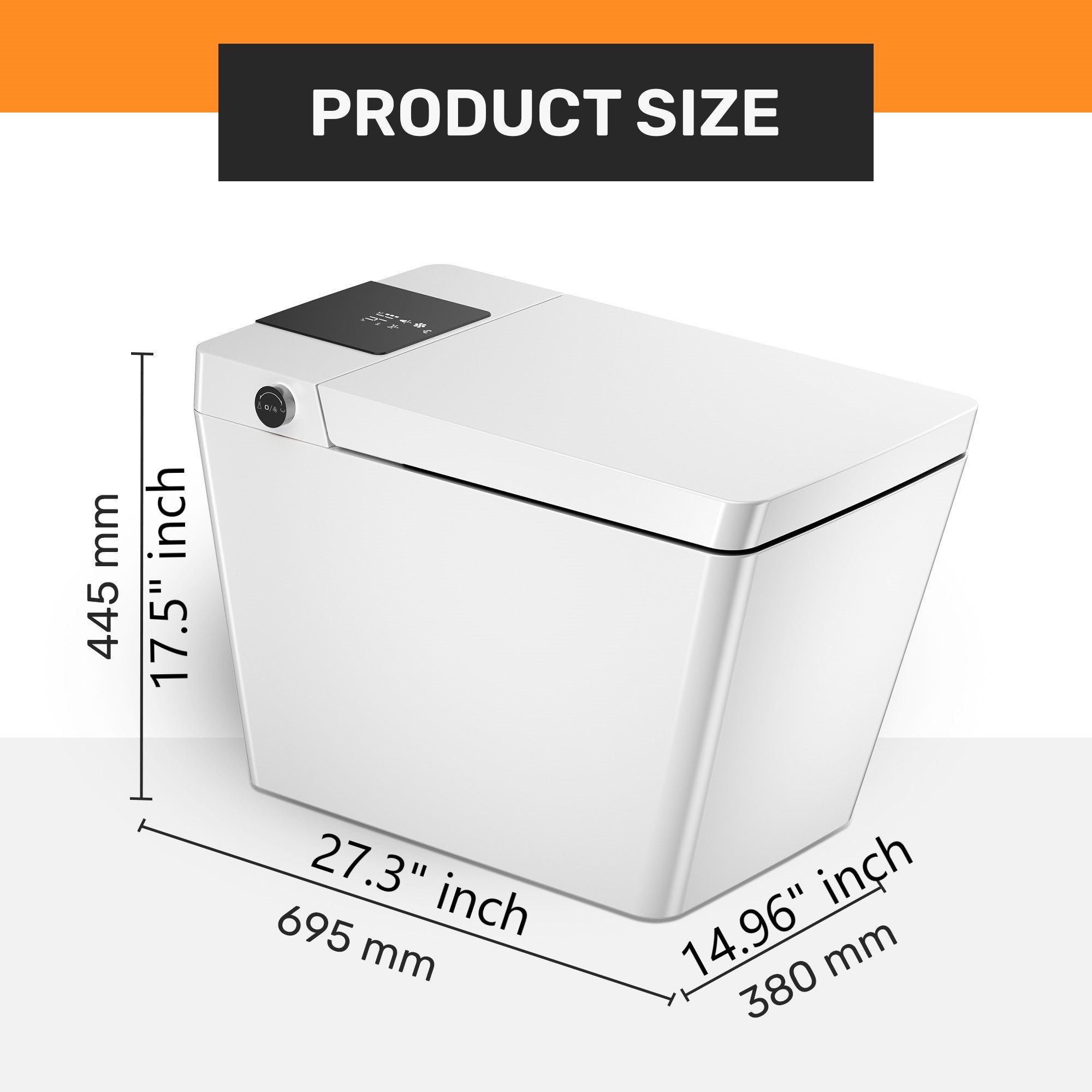 AVINDI| Smart One-Piece Toilet Square Shape Luxury Resort Style Floor Mounted Remote Control Smart Toilet