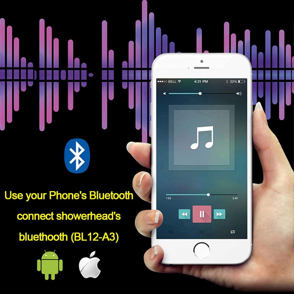 Arizona Luxury 16" x 16" LED Music Shower Rain & Waterfall Functions with Digital Control