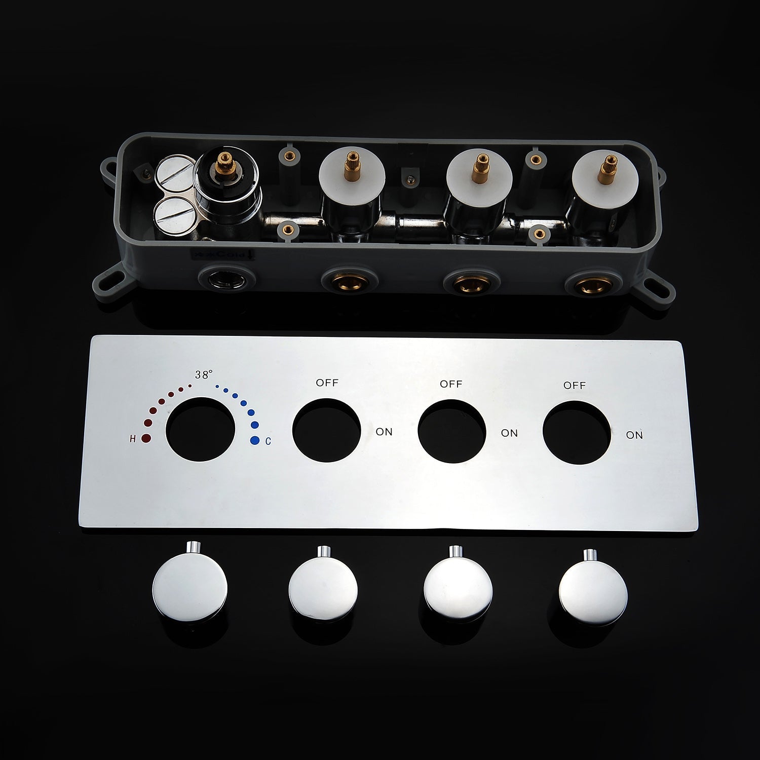 DREAM | 20" ROUNDED THERMOSTASTIC  LED SHOWER SET  304 STAINLESS STEEL SHOWER HEAD