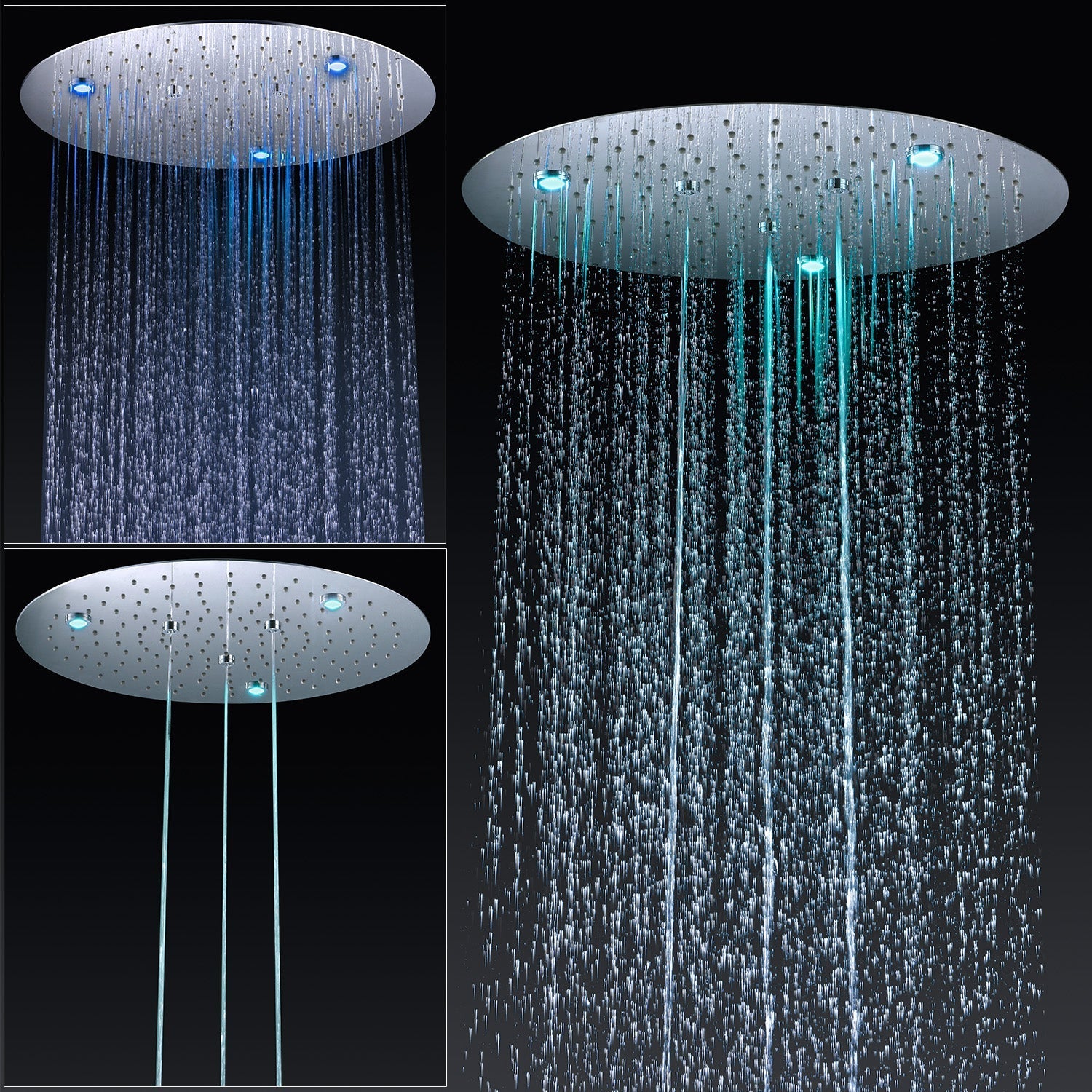 DREAM | 20" ROUNDED THERMOSTASTIC  LED SHOWER SET  304 STAINLESS STEEL SHOWER HEAD