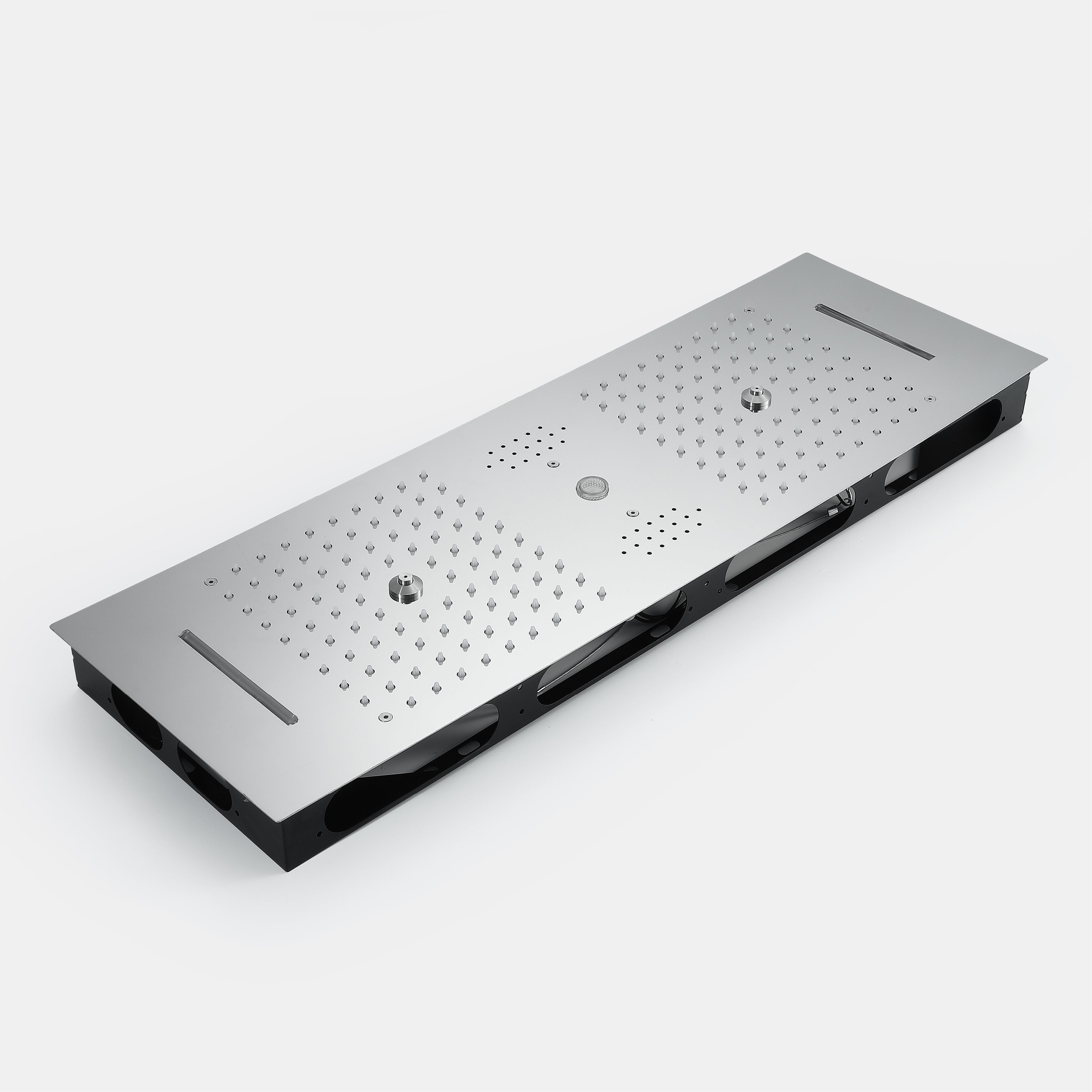 EDEN CHROME | Luxury 36" Inches Complete Led Music Shower Set Rain/waterfall/mist Spray/water Column/3 Large Body Jets Functions