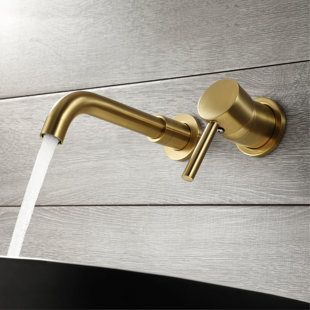FURE| Brushed Gold Single Lever wall mounted bathroom faucet