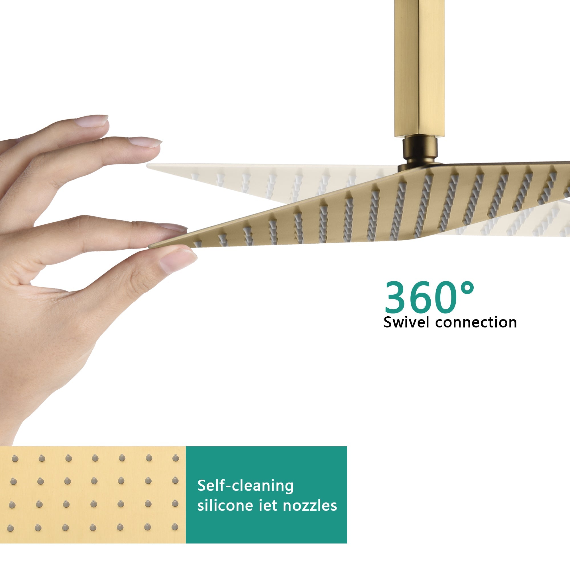 FUSION|COMPLETE CEILING MOUNT RAINFALL SHOWER SYSTEM WITH BODY JETS WALL MOUNT SHOWERHEAD