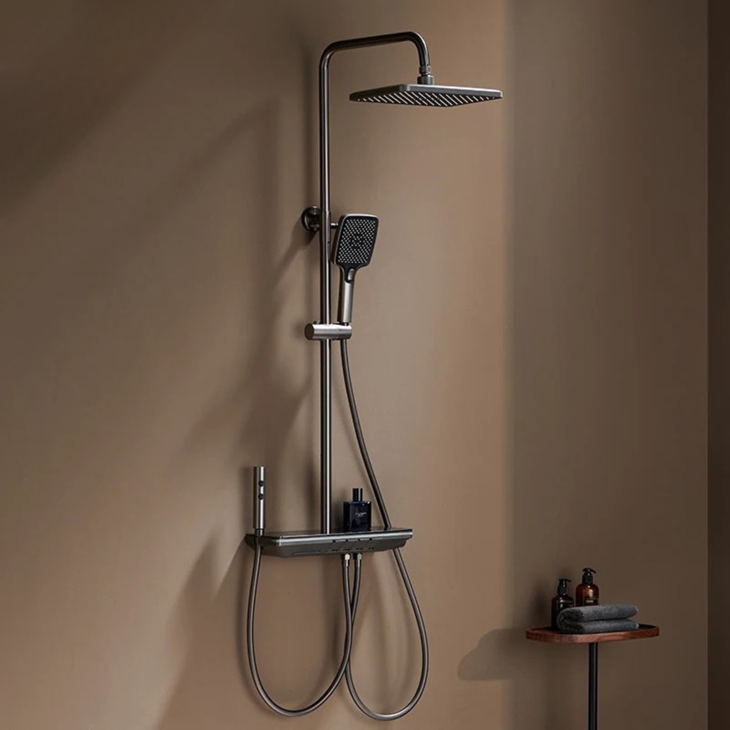 LED Digital Shower System – Modern Rainfall Mixer Faucet Set with Temperature Display | All-in-One Bathroom Shower Set