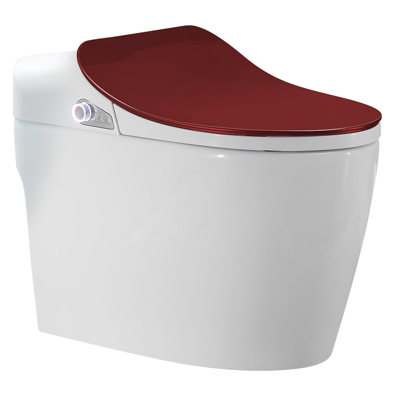 Glacier Luxury  One-Piece Smart Toilet Floor Mounted HD Screen &Remote Control Simple Fashionable Design -Red Wine