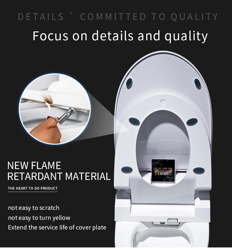 Glacier Luxury  One-Piece Smart Toilet Floor Mounted HD Screen &Remote Control Simple Fashionable Design -Red Wine