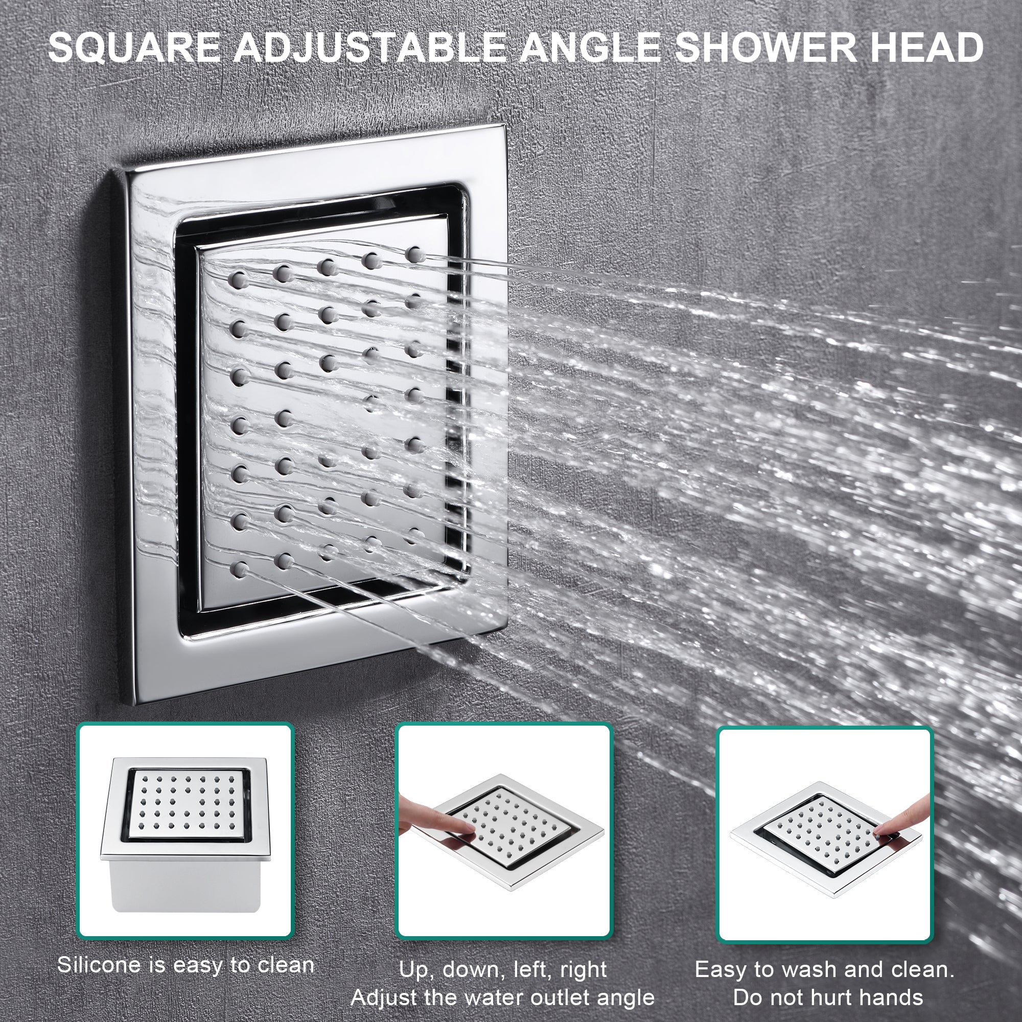 Ivey|36"Inch Complete Led Music Shower System Rainfall Waterfall & Wall Mounted Showerhead