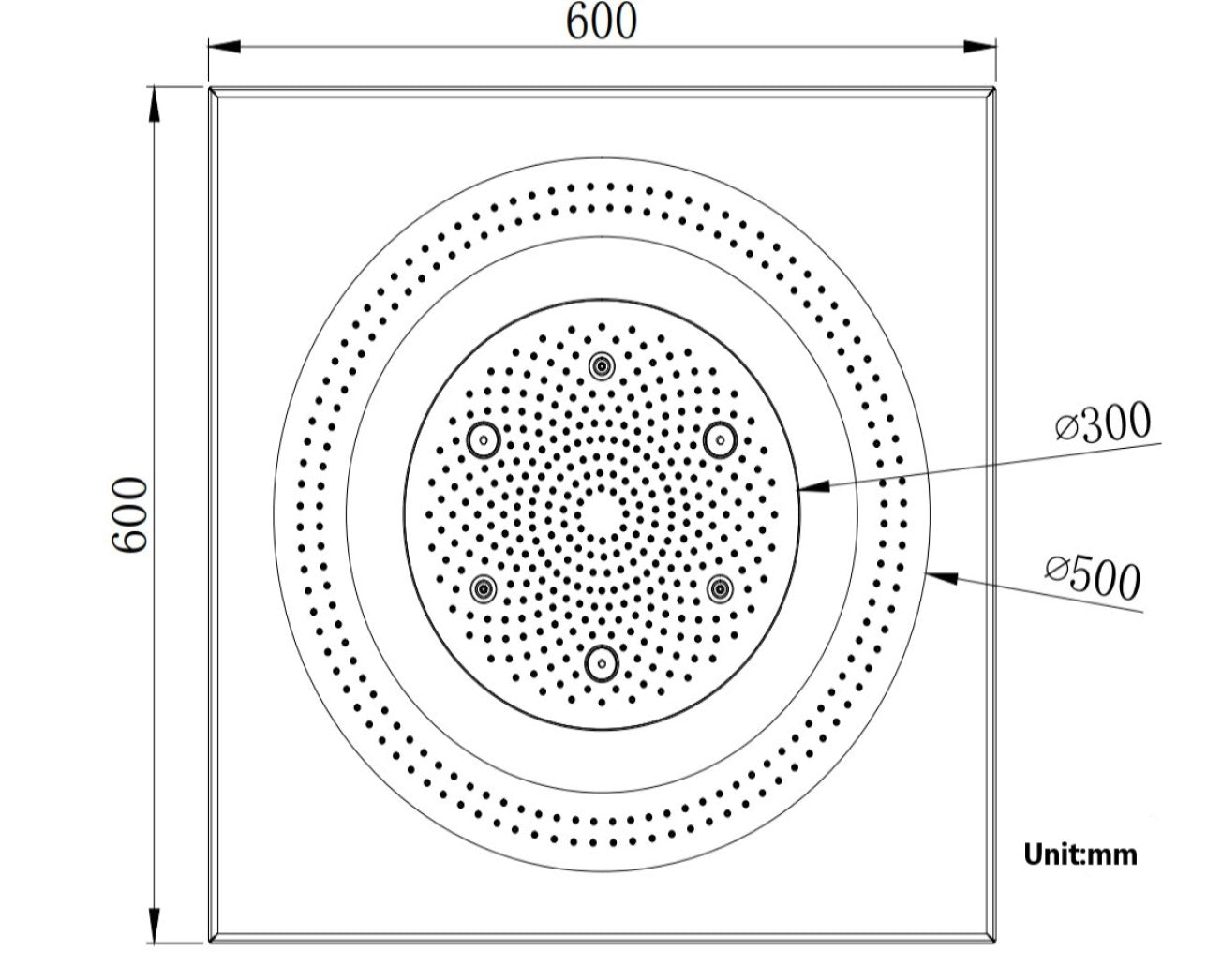 LAS VEGAS| 23.5" LUXURY CEILING MOUNTED  COMPLETE THERMOSTASTIC LED SHOWER SET WITH RAINFALL  MIST SPRAY WATER CURTAIN