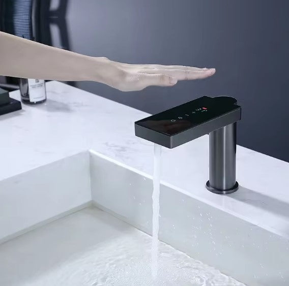 LIRA| Smart single hole bathroom faucet with motion sensor and digital display faucet