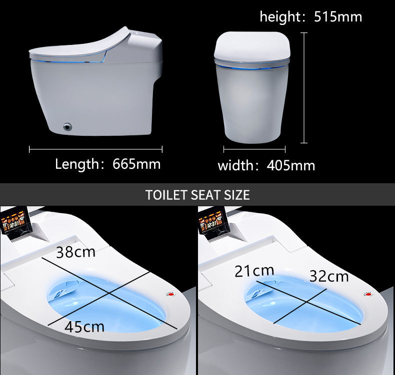 SLT680 | Luxury Smart Toilet One-Piece Floor Mounted HD Screen &Remote Control Simple Fashionable Design- Black