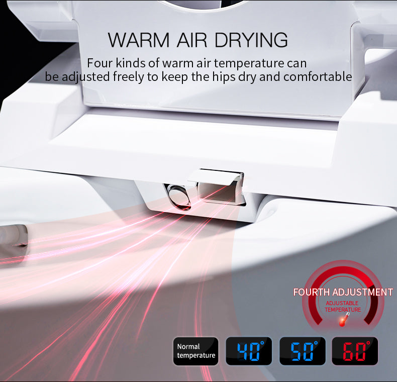 Luxury Smart Toilet One-Piece Floor Mounted HD Screen &Remote Control Simple Fashionable Design- Rosegold