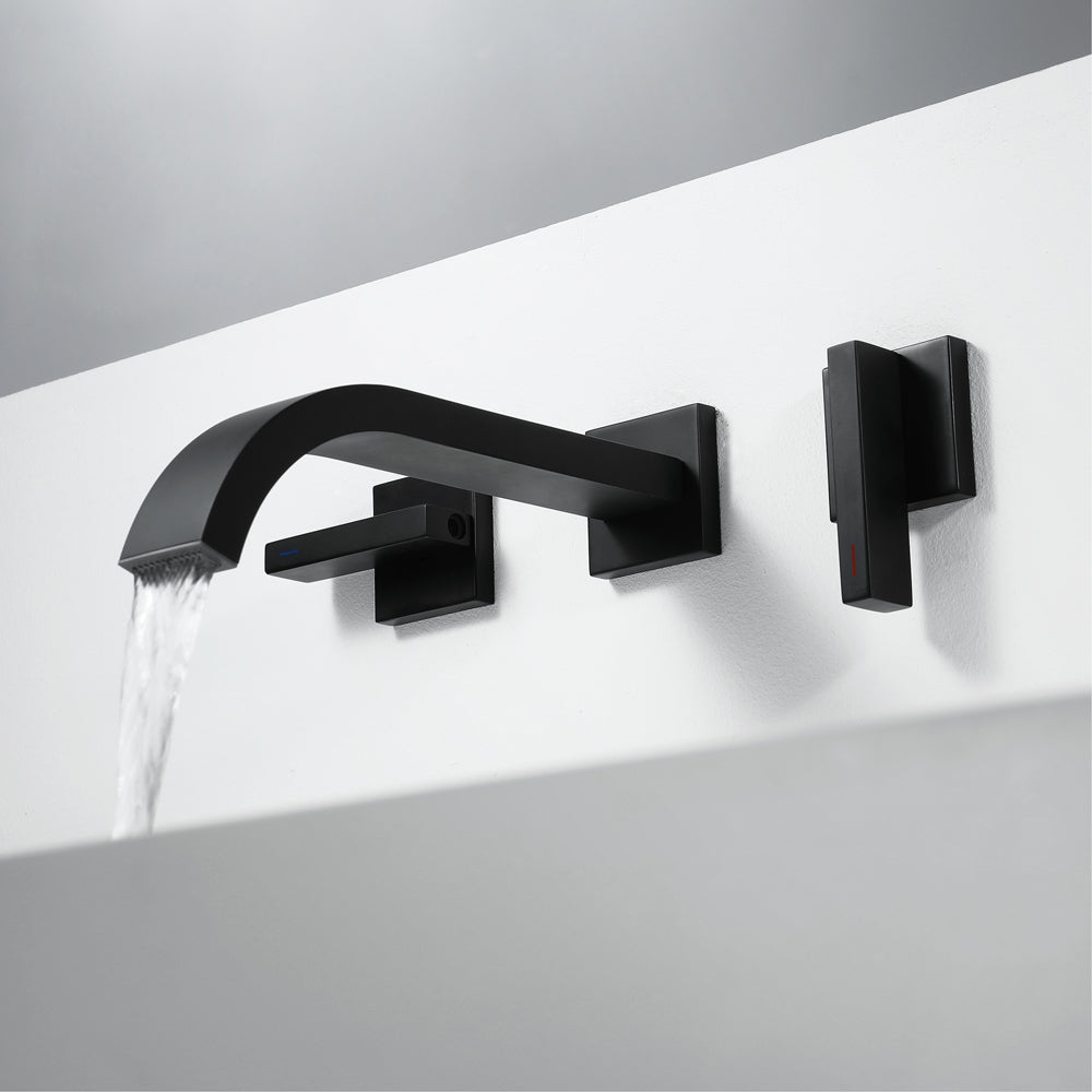 MARO| Wall Mounted Dual Handles Bathroom Sink Faucet