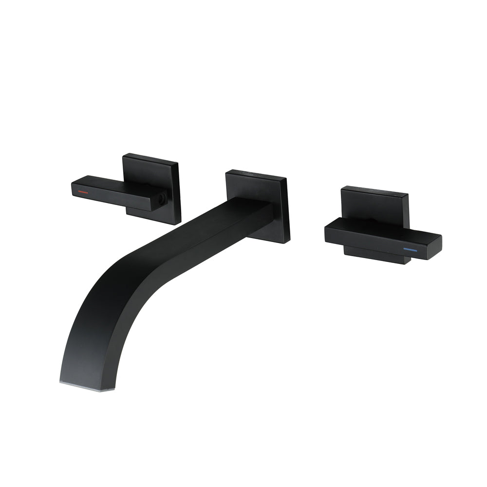 MARO| Wall Mounted Dual Handles Bathroom Sink Faucet