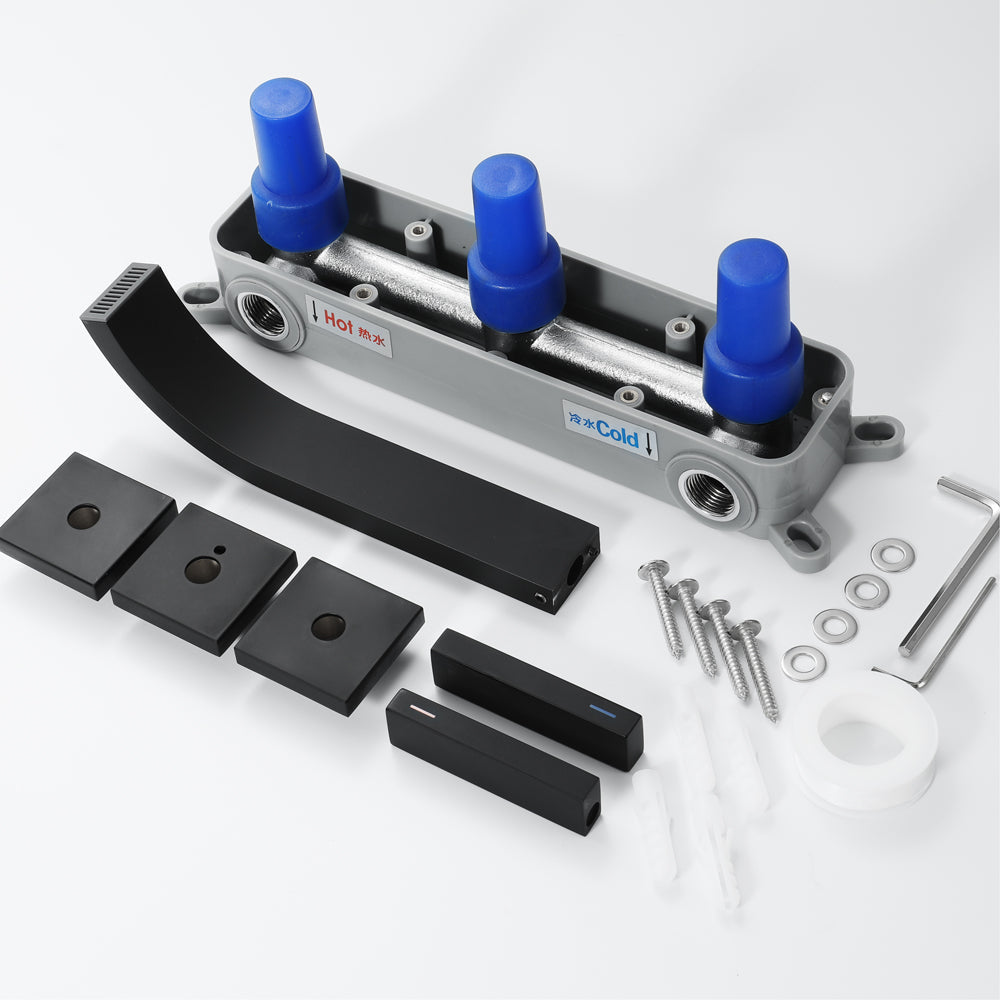 MARO| Wall Mounted Dual Handles Bathroom Sink Faucet