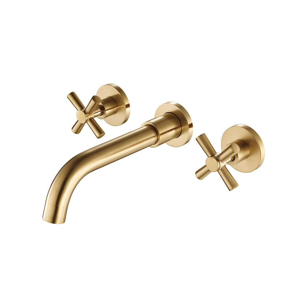 MAYA| Brushed Gold Wall mounted Bathroom Faucets Concealed Washing Basin Faucet