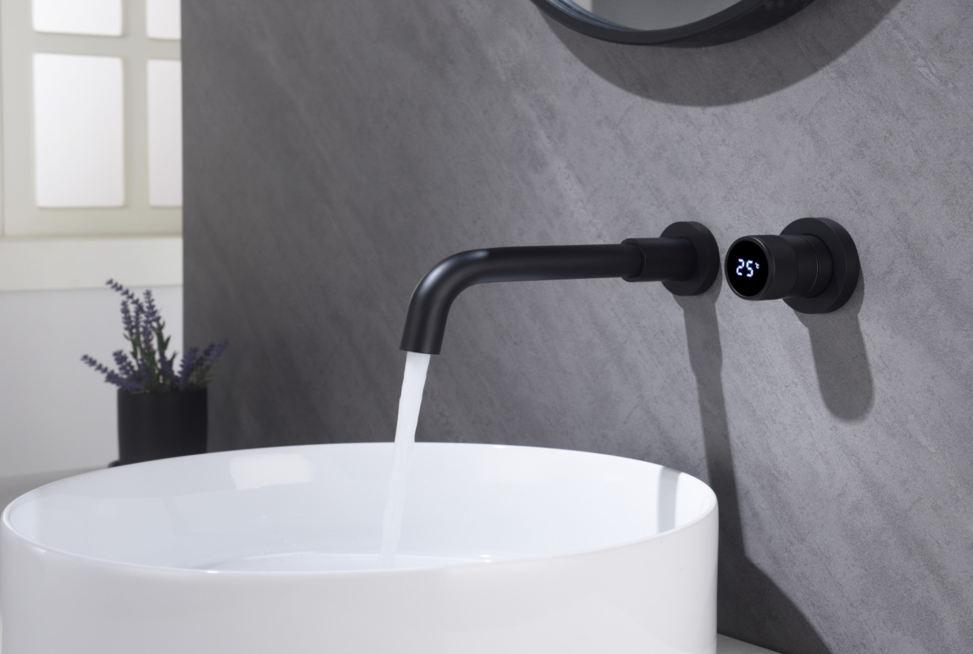 MEERA|SINGLE HANDLE WALL MOUNTED BATHROOM SINK FAUCET