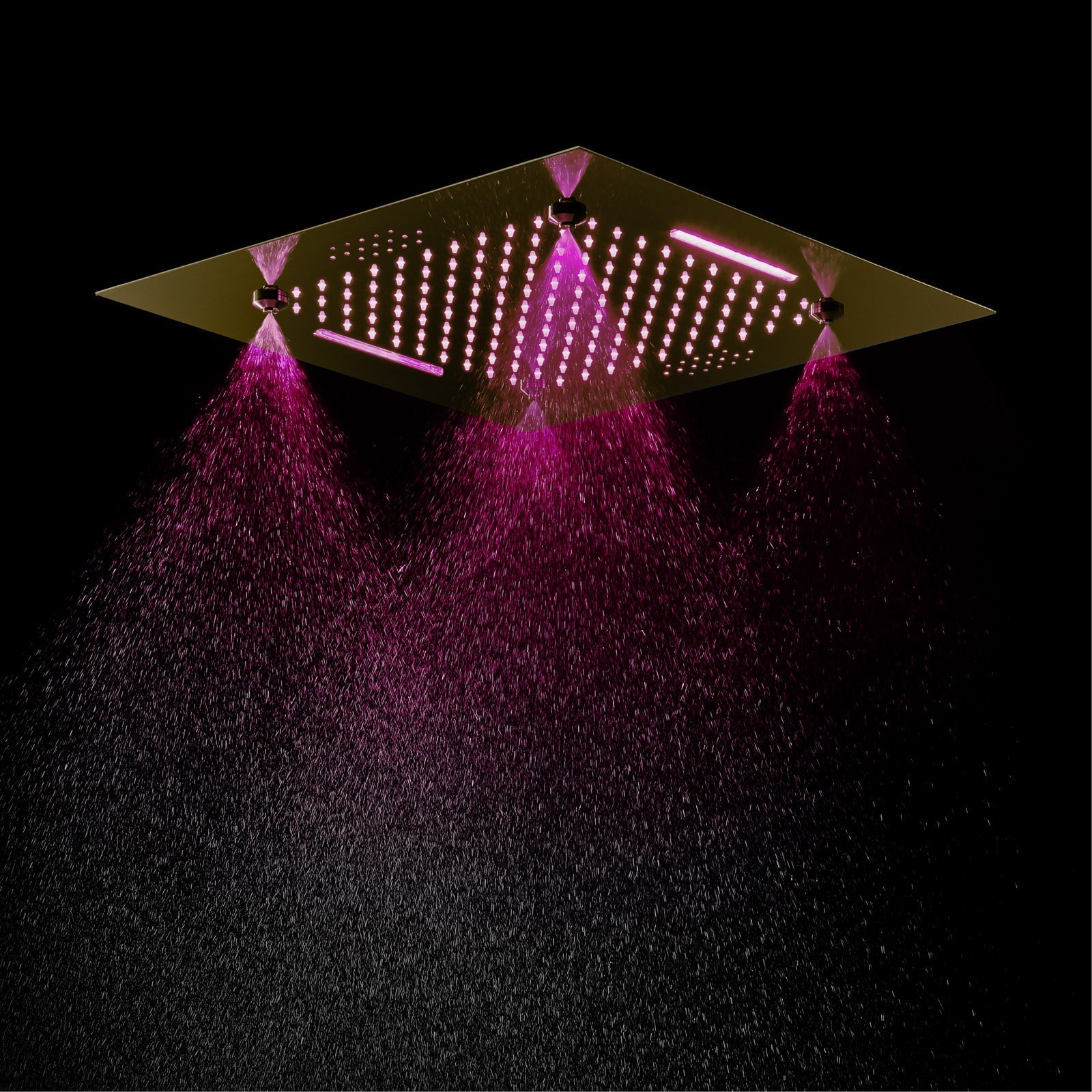 MONACO| 20" x 20" Complete Luxury LED Music shower set Rainfall , Waterfall, Mist Spray 6x Body Jets