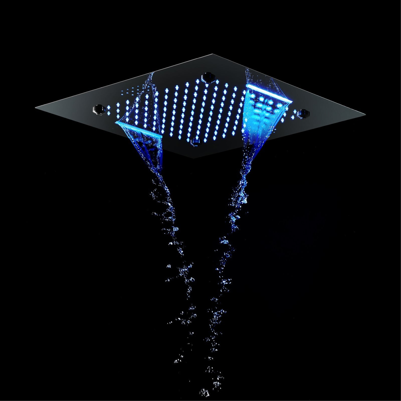 MONACO Chrome | 20" x 20" Complete Luxury LED Music shower set Rainfall , Waterfall, Mist Spray 6x Body Jets