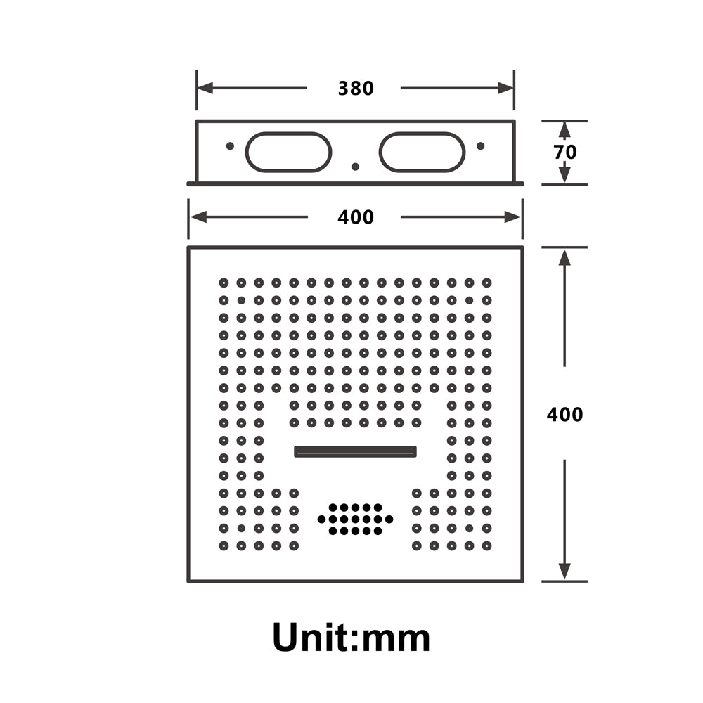 Nile Gold Complete "16x"16 Music LED Shower System Rain & Waterfall Functions