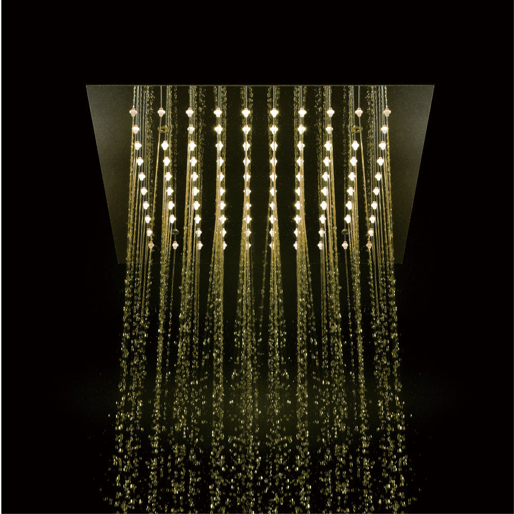 Queen Creek  "12x"12 LED Pressure Balanced  LED Rain Shower System - Available in Black & Chrome