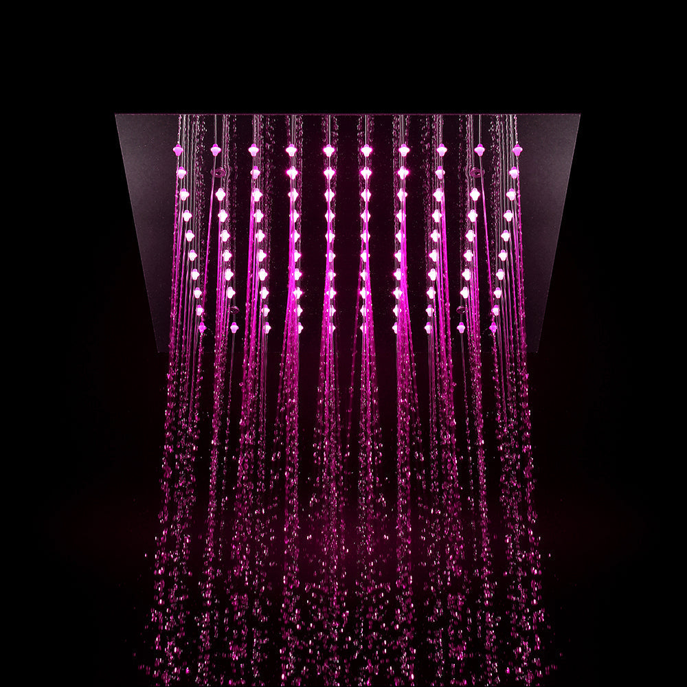 Queen Creek  "12x"12 LED Pressure Balanced  LED Rain Shower System - Available in Black & Chrome