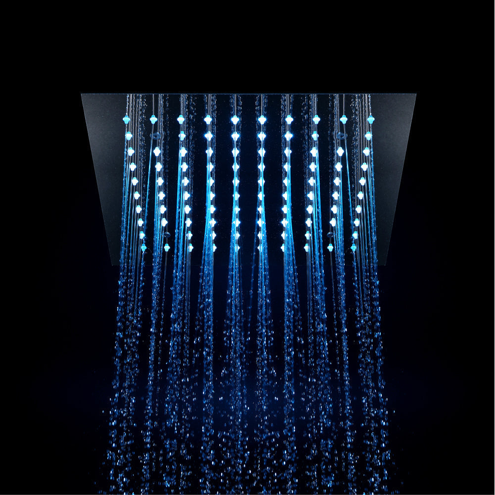 Queen Creek  "12x"12 LED Pressure Balanced  LED Rain Shower System - Available in Black & Chrome