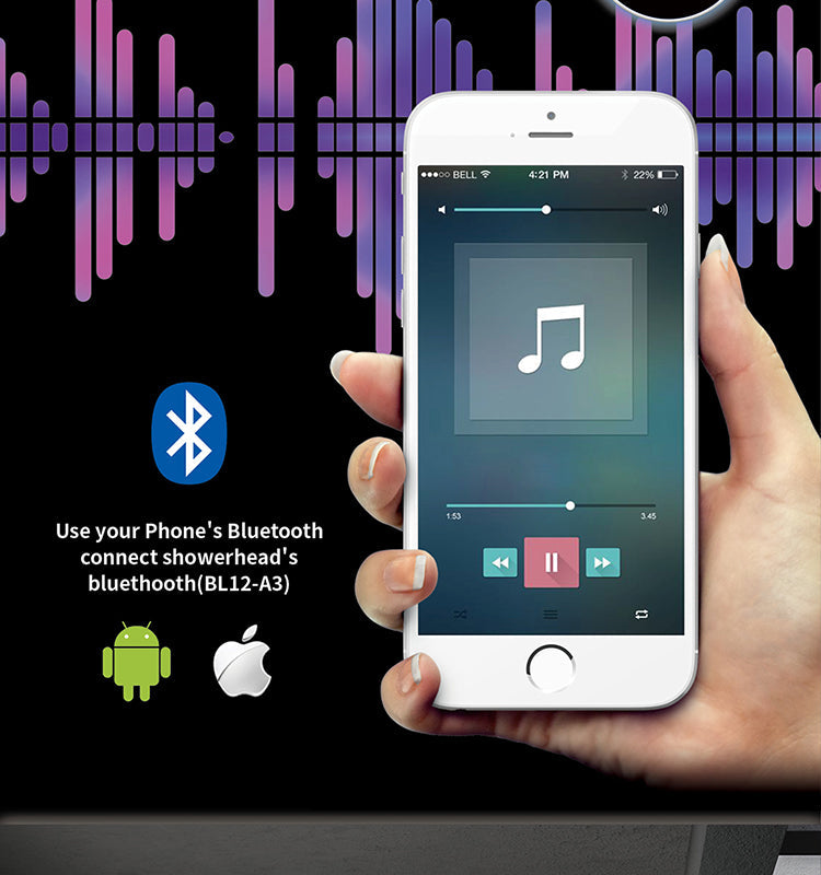 RENO| 23"  Ceiling Mounted Complete LED Music Shower System