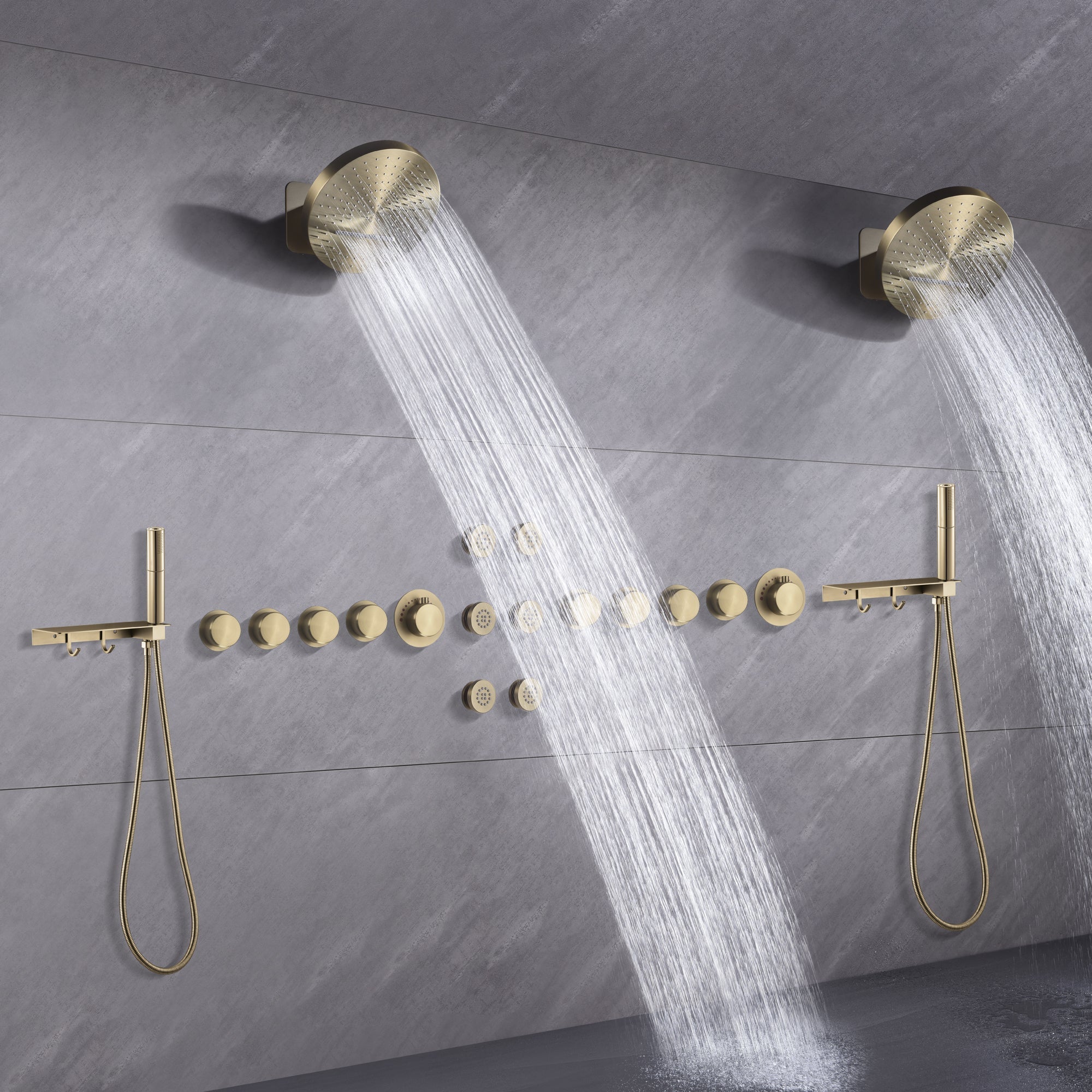 RITA|COMPLETE LUXURY WALL MOUNTED DUAL SHOWEREAHD SYSTEM