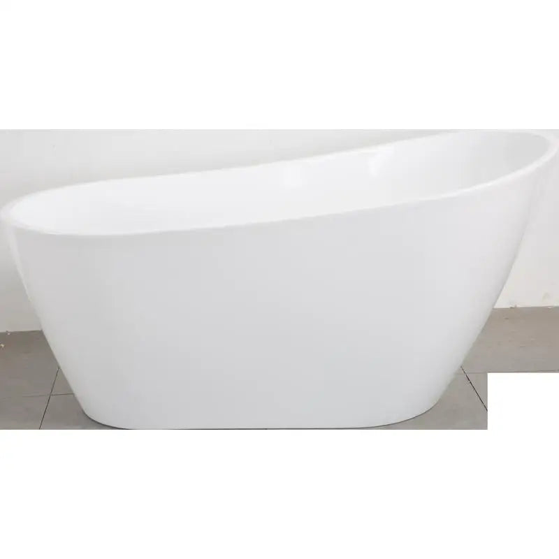 67" Acrylic Freestanding Soaking Tub w/ Chrome Overflow & Drain, Sparkling White