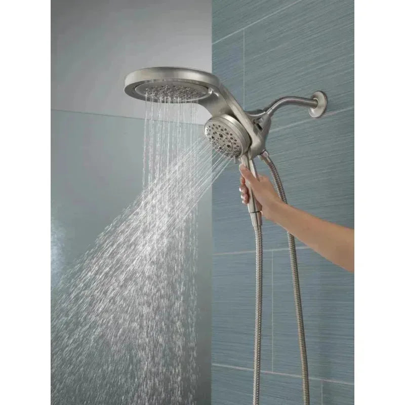 5-Setting Dual Shower Head with Handheld Spray – High-Pressure Shower System