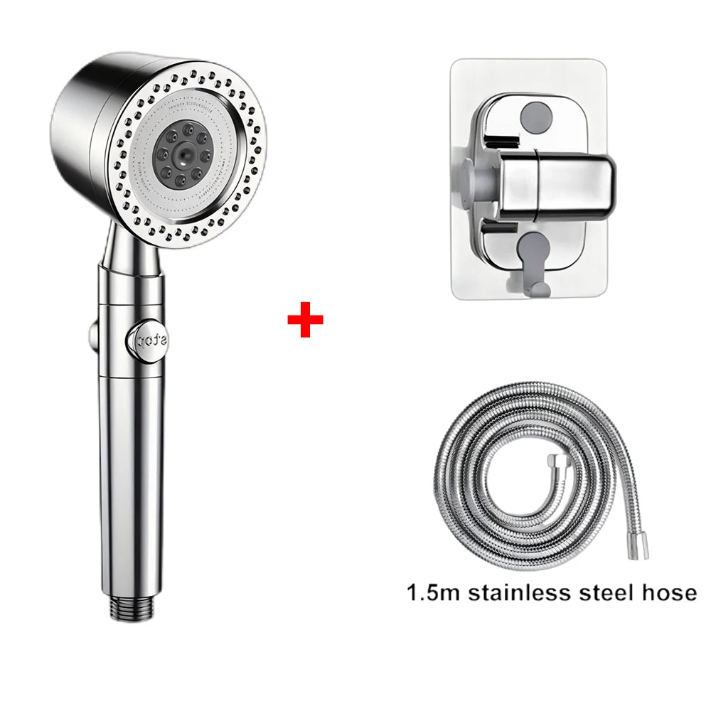 5+1 Mode High-Pressure Handheld Shower Head with Adjustable Spray Settings – Water-Saving Jet & Massage Shower Nozzle