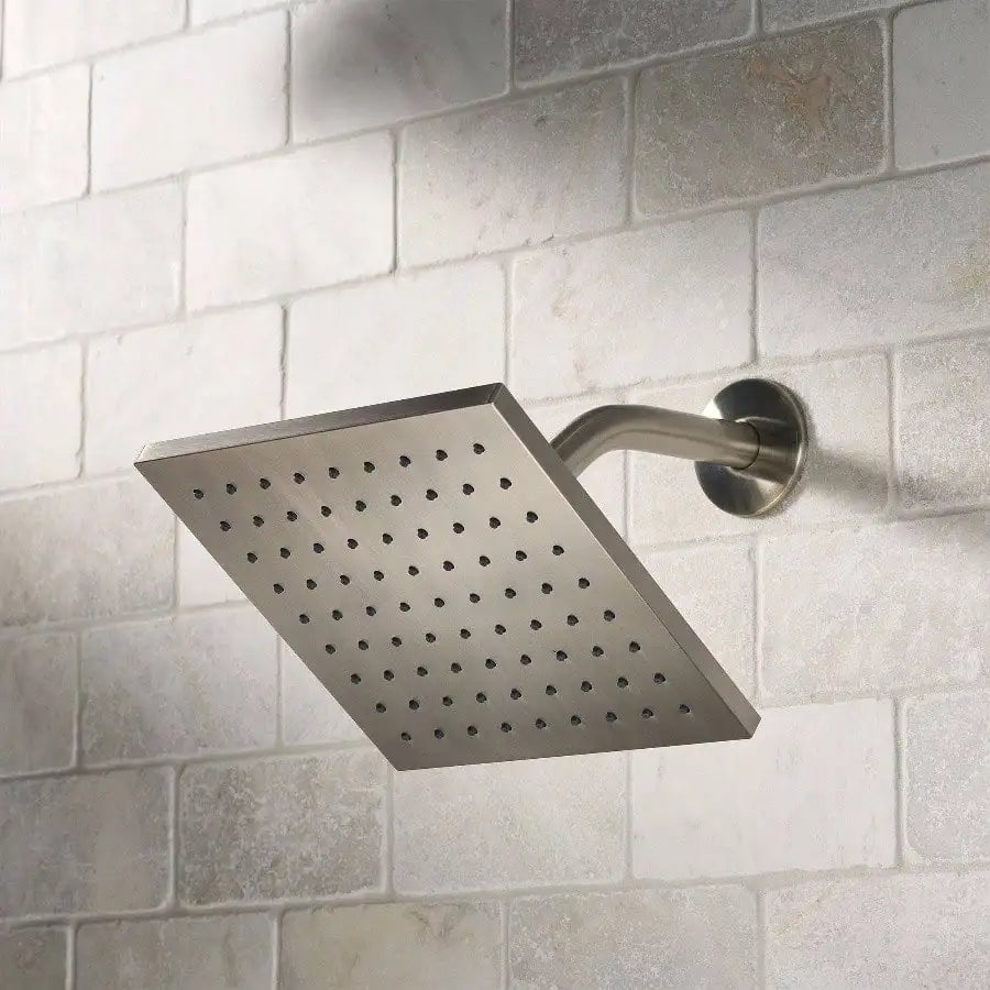 Brushed Nickel Square Rain Shower Head – Modern High-Pressure Wall-Mount Shower for Luxurious Bathrooms