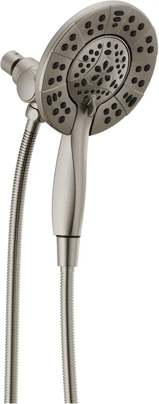 Dual 2-in-1 High-Pressure Shower Head with Handheld Sprayer – 5 Spray Settings Nickel Finish