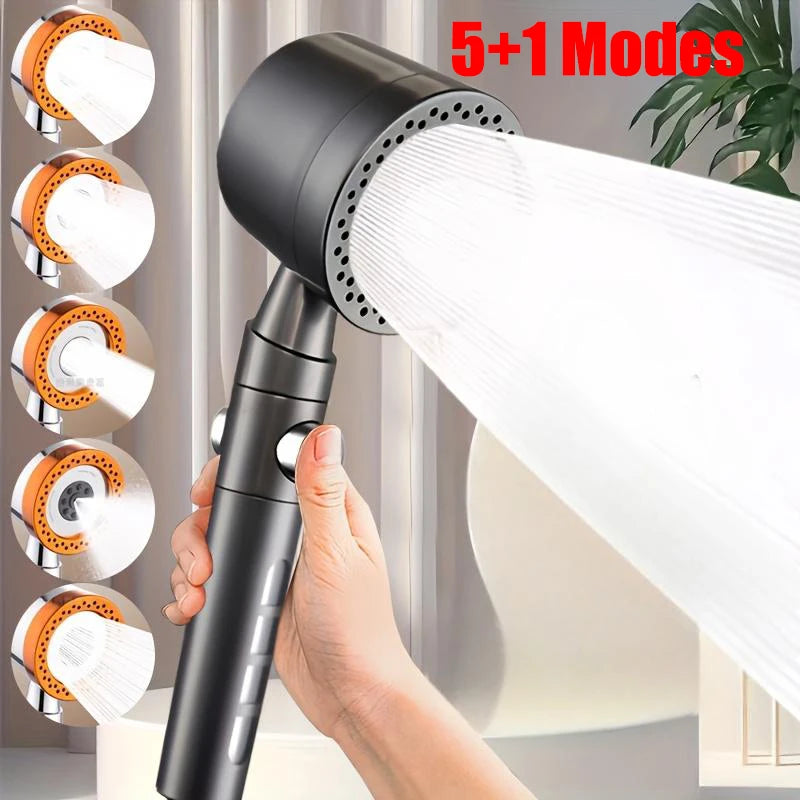 5+1 Mode High-Pressure Handheld Shower Head with Adjustable Spray Settings – Water-Saving Jet & Massage Shower Nozzle