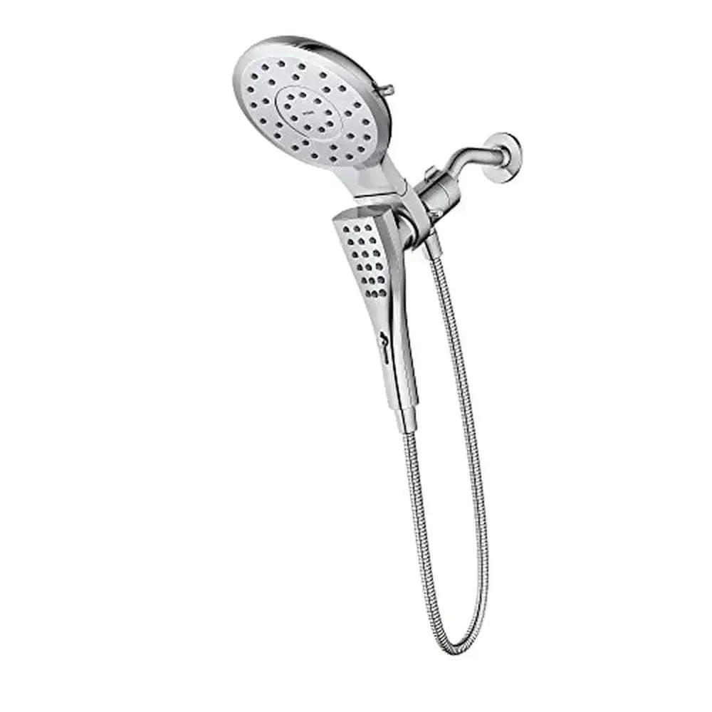 Dual 2-in-1 Handheld and Fixed Shower Head – 7 Spray Modes High-Pressure Chrome Shower System