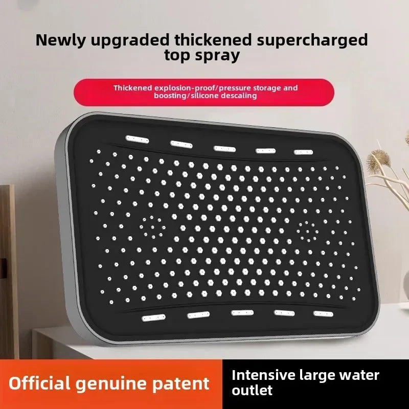 14 Inch Ultra-Thin Rainfall Shower Head – Pressurized Stainless Steel Water-Saving Top Spray for Modern Bathrooms