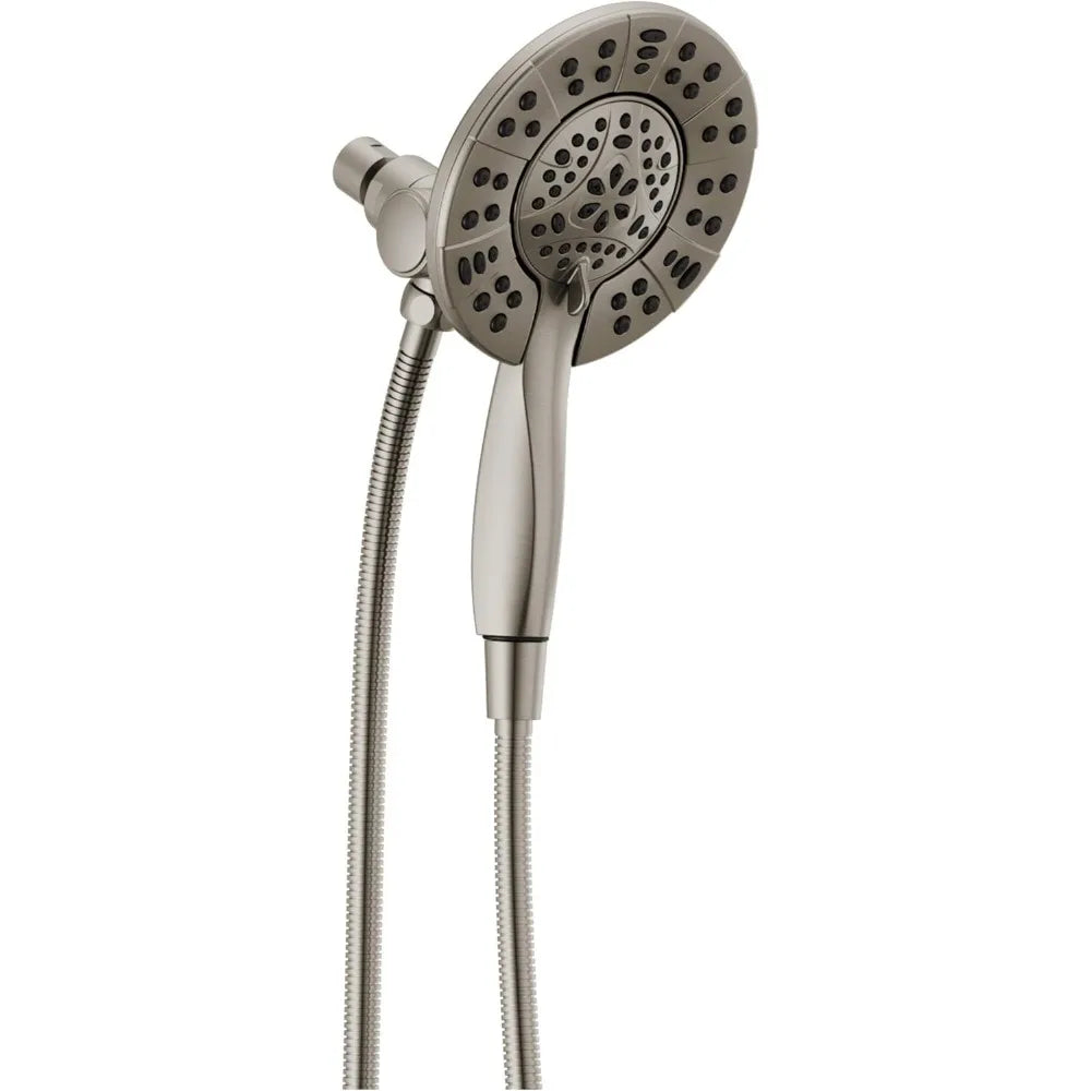 Dual 2-in-1 High-Pressure Shower Head with Handheld Sprayer – 5 Spray Settings Nickel Finish